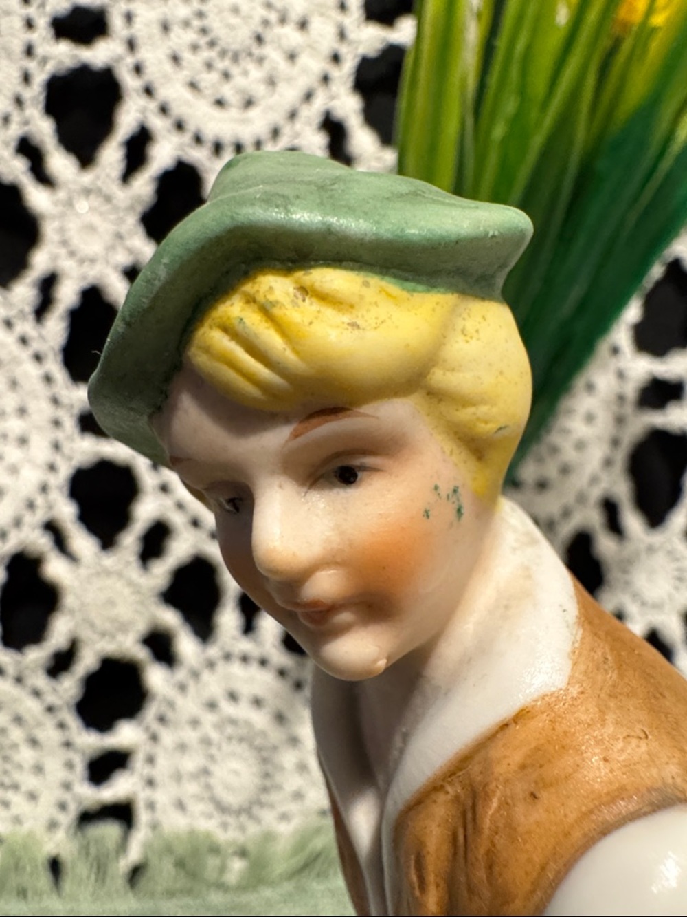 Vintage Porcelain-like Figurine of an Irish Sheep Herder